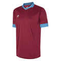 New Claret-Sky Blue - Front - Umbro Childrens-Kids Tempest Short-Sleeved Jersey