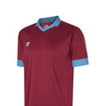 New Claret-Sky Blue - Side - Umbro Childrens-Kids Tempest Short-Sleeved Jersey