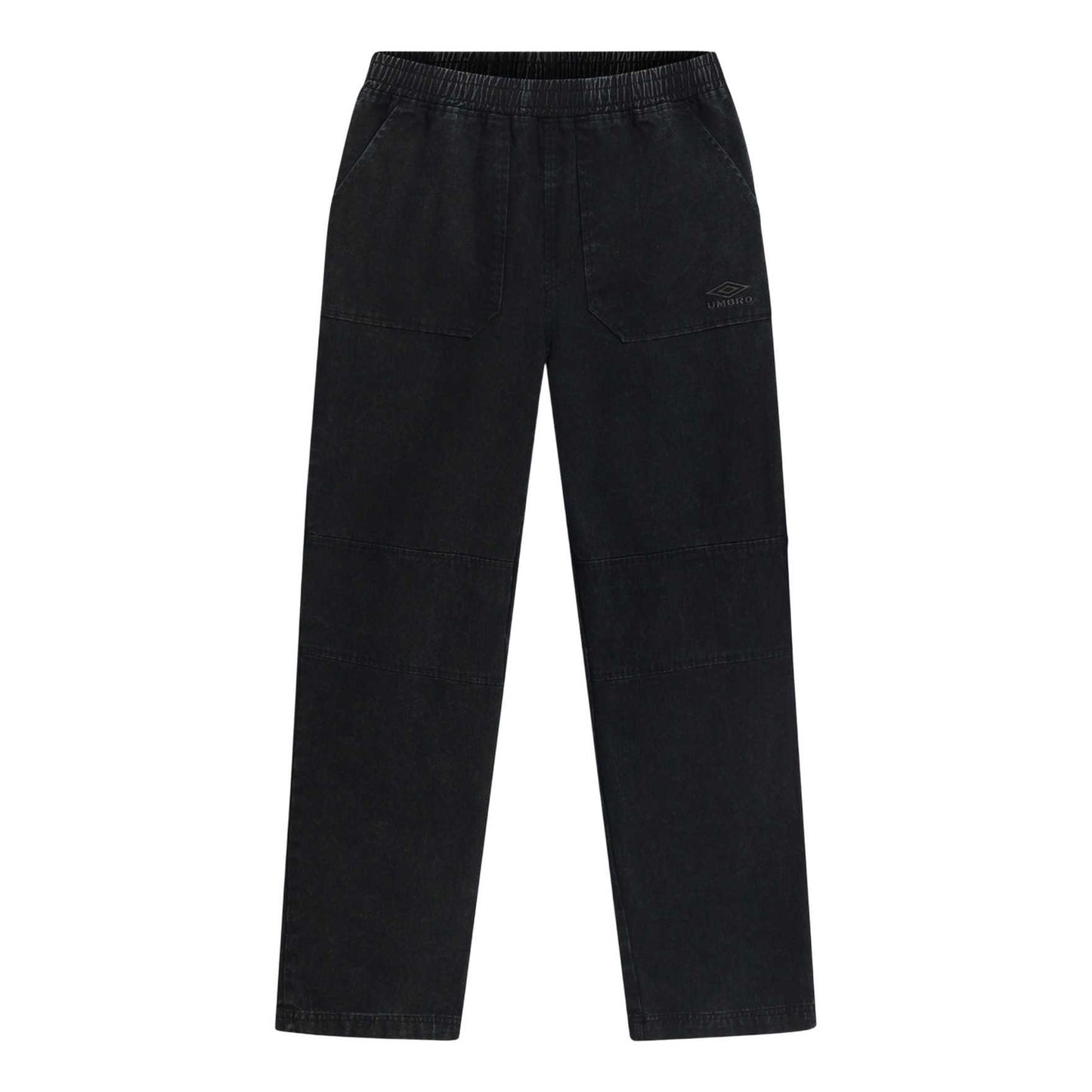 Black - Front - Umbro Mens Drill Washed Tracksuit Bottoms