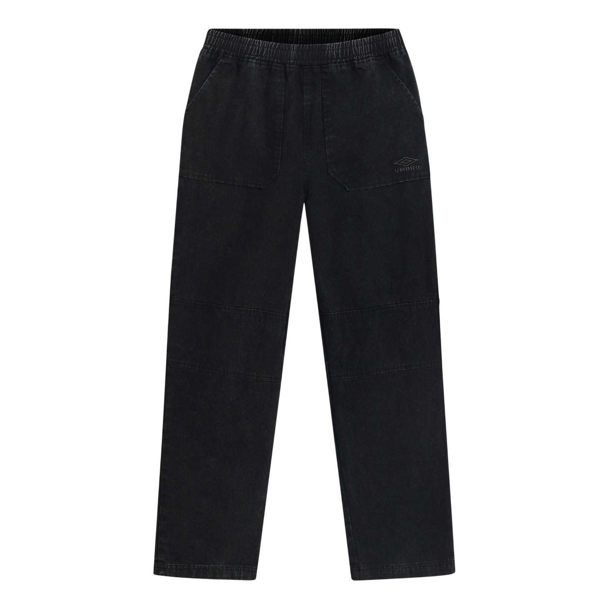 Black - Front - Umbro Mens Drill Washed Tracksuit Bottoms