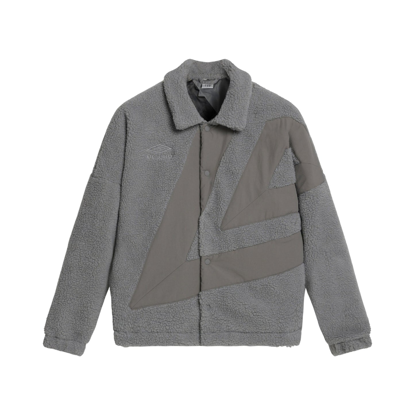 Harbor Mist-Ultimate Grey - Front - Umbro Mens Fleece Coach Jacket