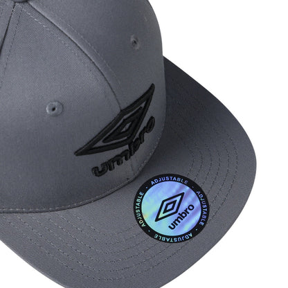 Grey - Side - Umbro Flat Snapback Baseball Cap