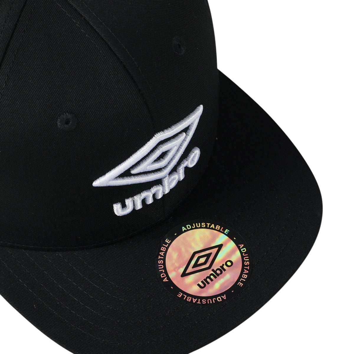Black - Side - Umbro Flat Snapback Baseball Cap