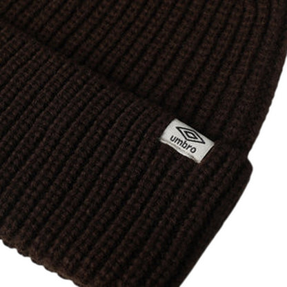 Chocolate Brown - Side - Umbro Ribbed Wide Cuff Beanie