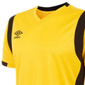 Yellow-Black - Side - Umbro Mens Spartan Short-Sleeved Jersey