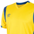 Yellow-Royal Blue - Side - Umbro Mens Spartan Short-Sleeved Jersey
