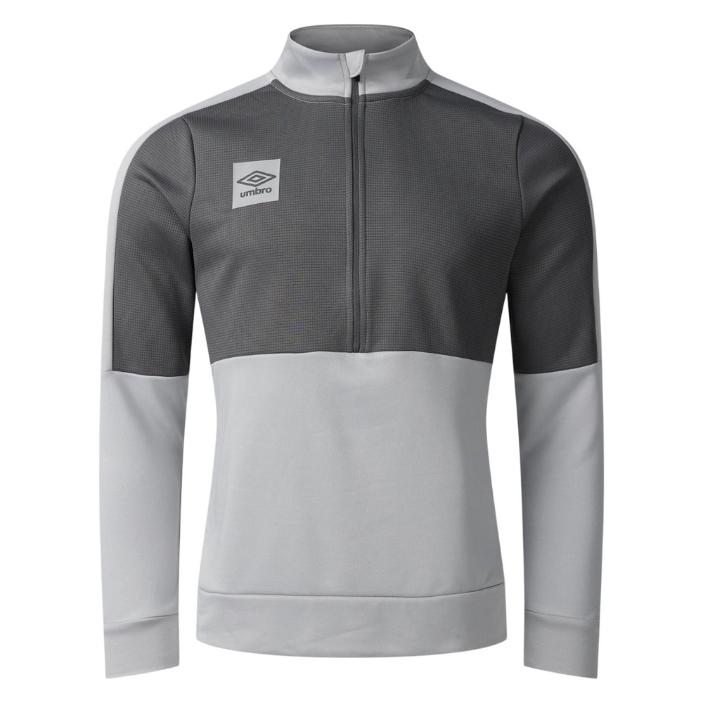 Quiet Shade Grey-Castle Rock - Front - Umbro Mens Half Zip Sports Top