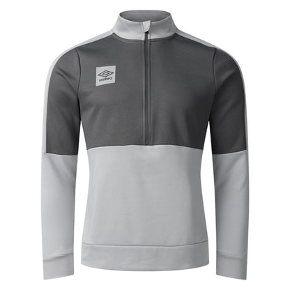 Quiet Shade Grey-Castle Rock - Front - Umbro Mens Half Zip Sports Top