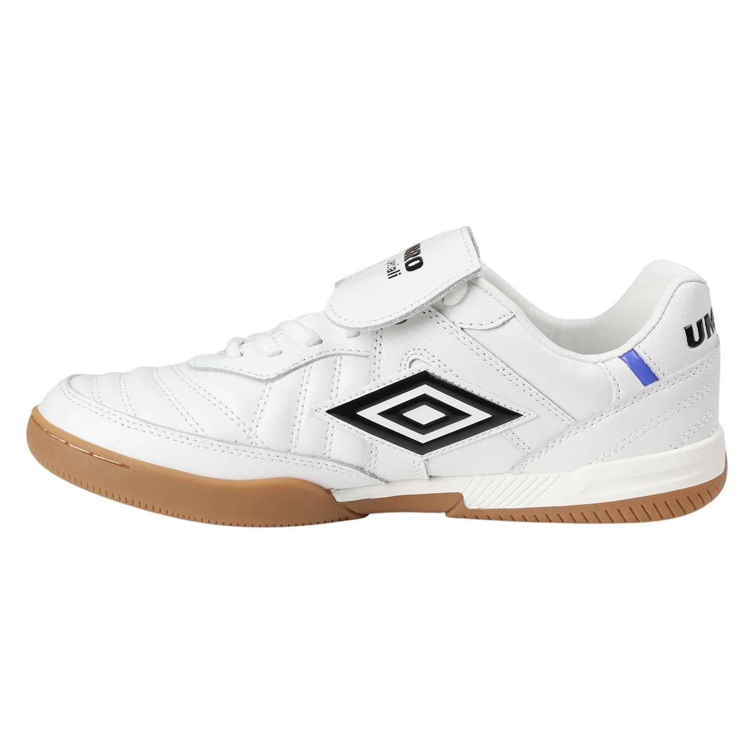 White-Twilight Blue - Side - Umbro Mens Speciali Tr Flap Top Full Grain Leather Trainers