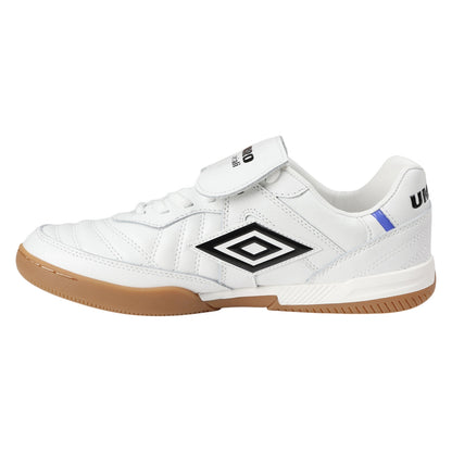 White-Twilight Blue - Side - Umbro Mens Speciali Tr Flap Top Full Grain Leather Trainers