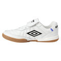 White-Twilight Blue - Side - Umbro Mens Speciali Tr Flap Top Full Grain Leather Trainers