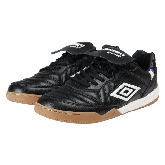 Black - Front - Umbro Mens Speciali Tr Flap Top Full Grain Leather Trainers