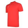 Vermillion-White - Back - Umbro Mens Essential Polo Shirt