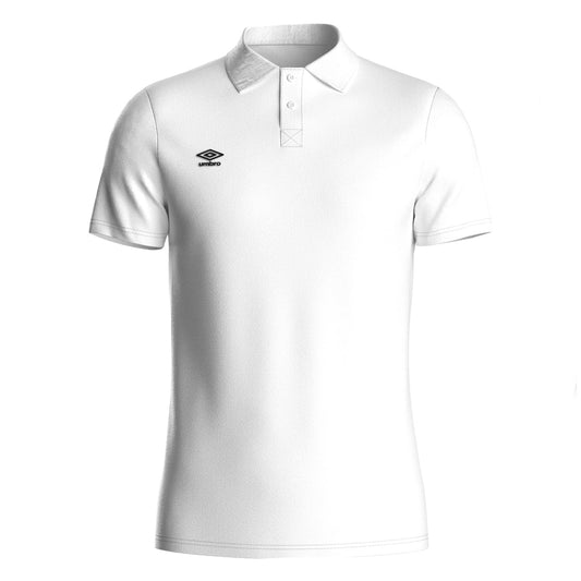 White-Black - Front - Umbro Mens Essential Polo Shirt