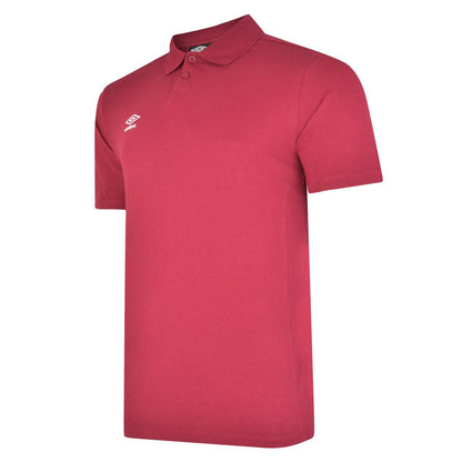 New Claret-White - Back - Umbro Mens Essential Polo Shirt