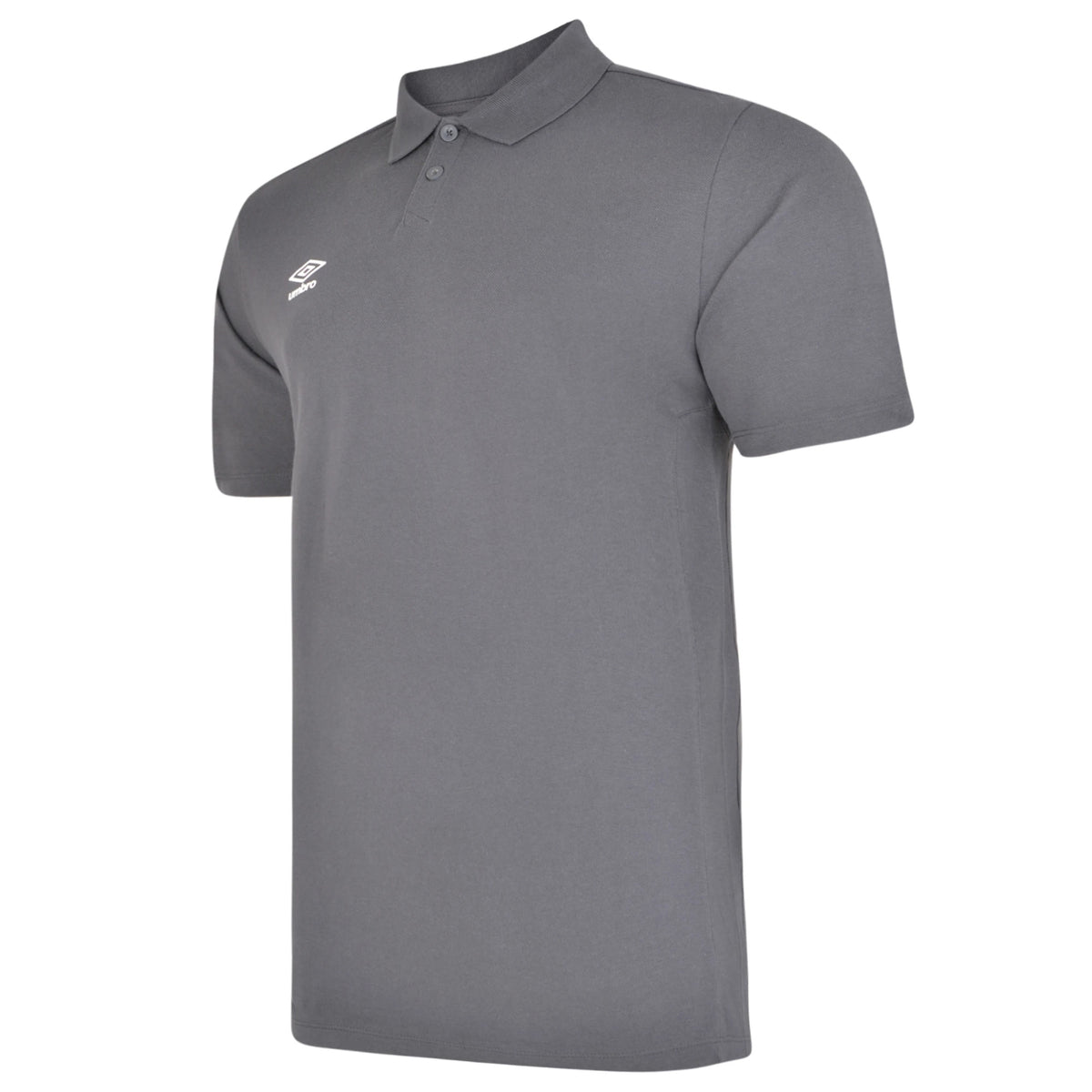 Carbon-White - Side - Umbro Mens Essential Polo Shirt
