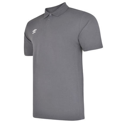 Carbon-White - Side - Umbro Mens Essential Polo Shirt