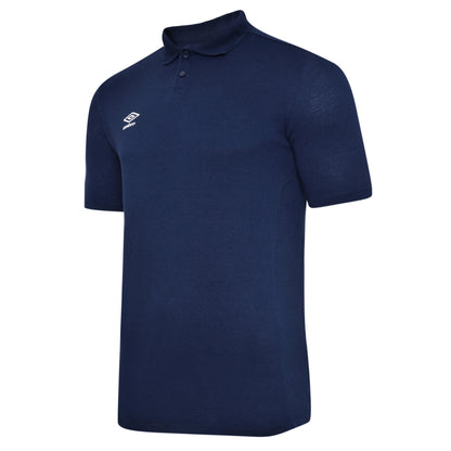 Dark Navy-White - Side - Umbro Mens Essential Polo Shirt
