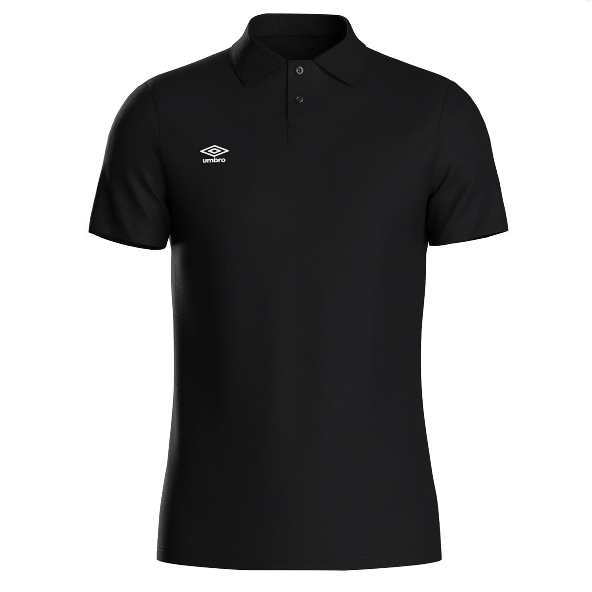 Black-White - Front - Umbro Mens Essential Polo Shirt