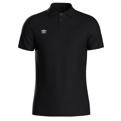 Black-White - Front - Umbro Mens Essential Polo Shirt