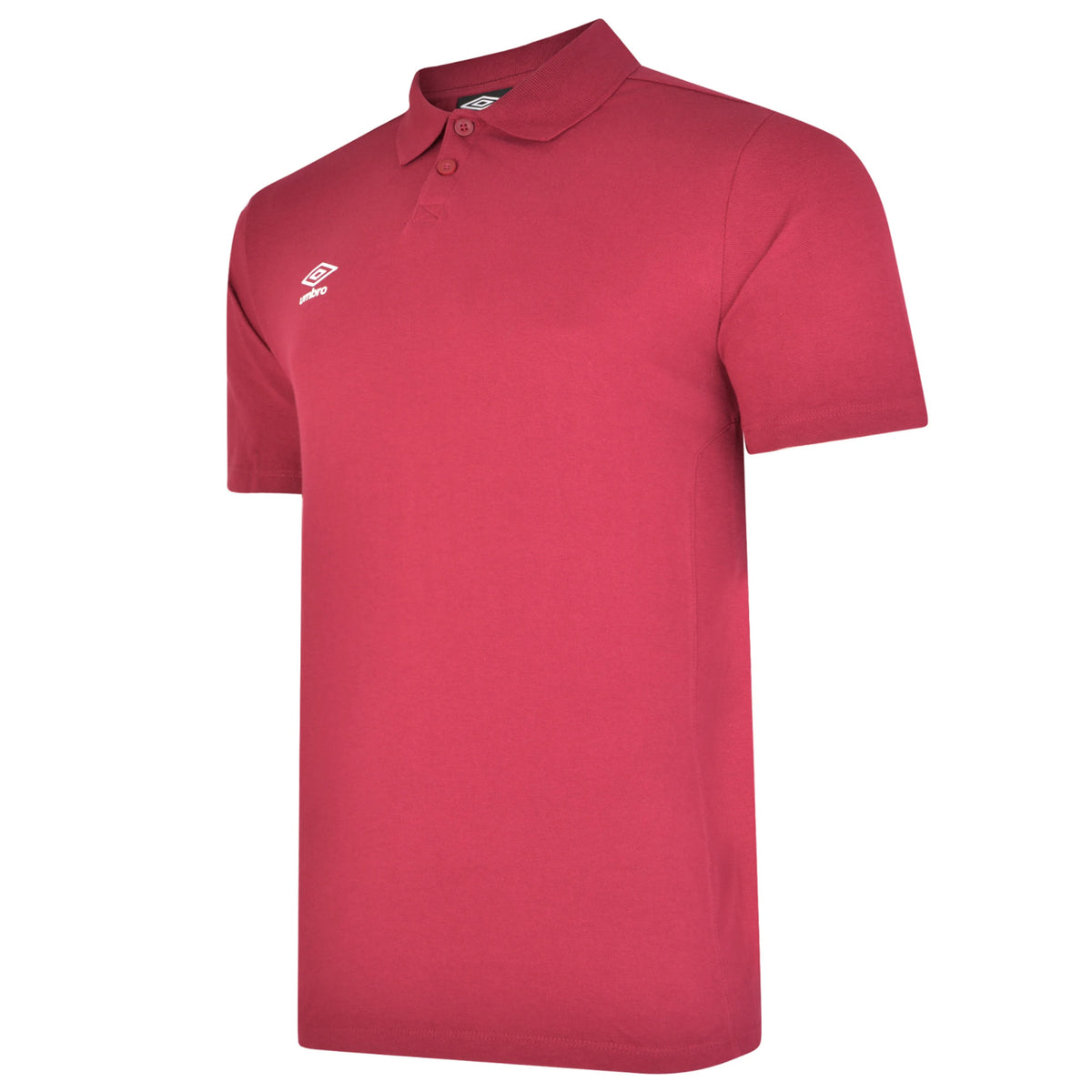 New Claret-White - Side - Umbro Mens Essential Polo Shirt