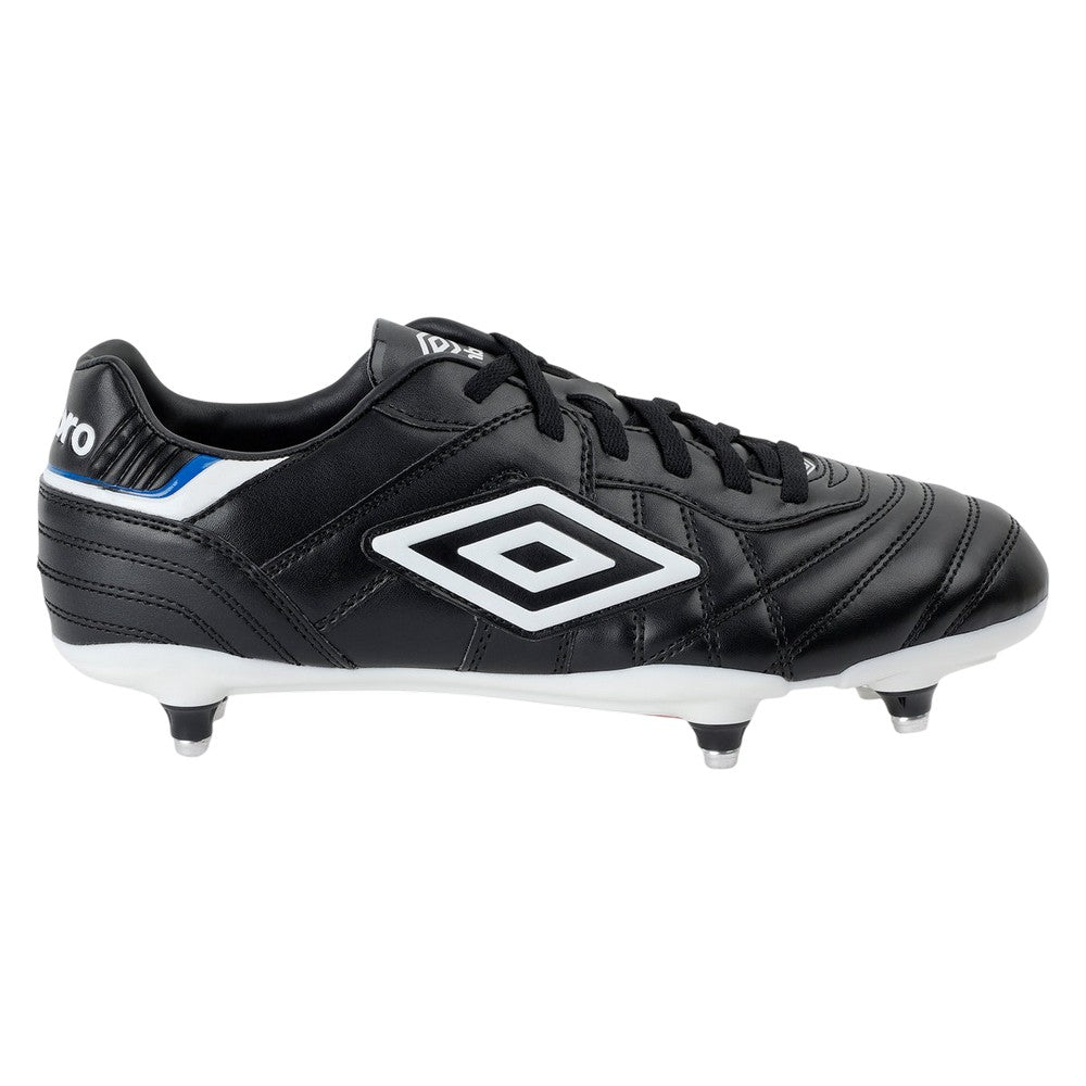 Black-White-Royal Blue - Side - Umbro Childrens-Kids Speciali Eternal Club Sg Football Boots