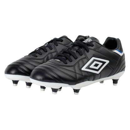 Black-White-Royal Blue - Front - Umbro Childrens-Kids Speciali Eternal Club Sg Football Boots