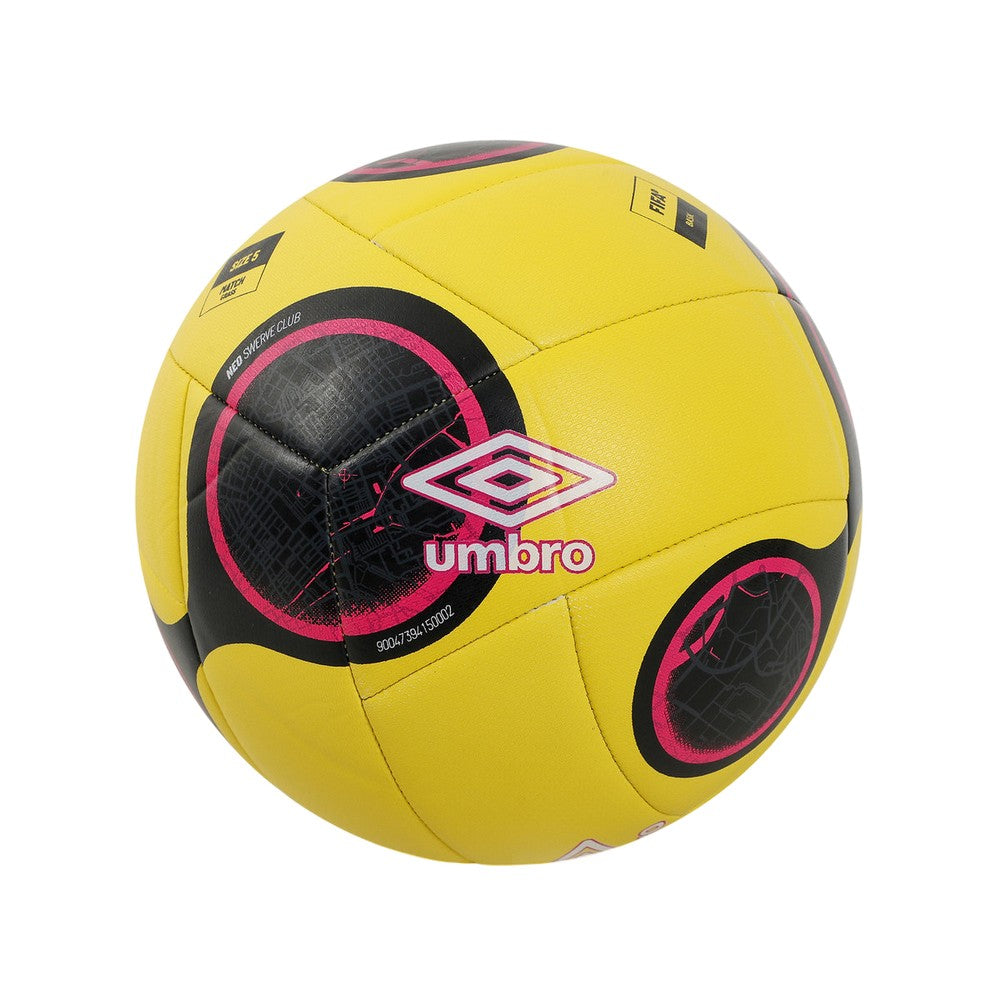 Yellow-White-Black-Pink - Front - Umbro Neo Swerve Club Football