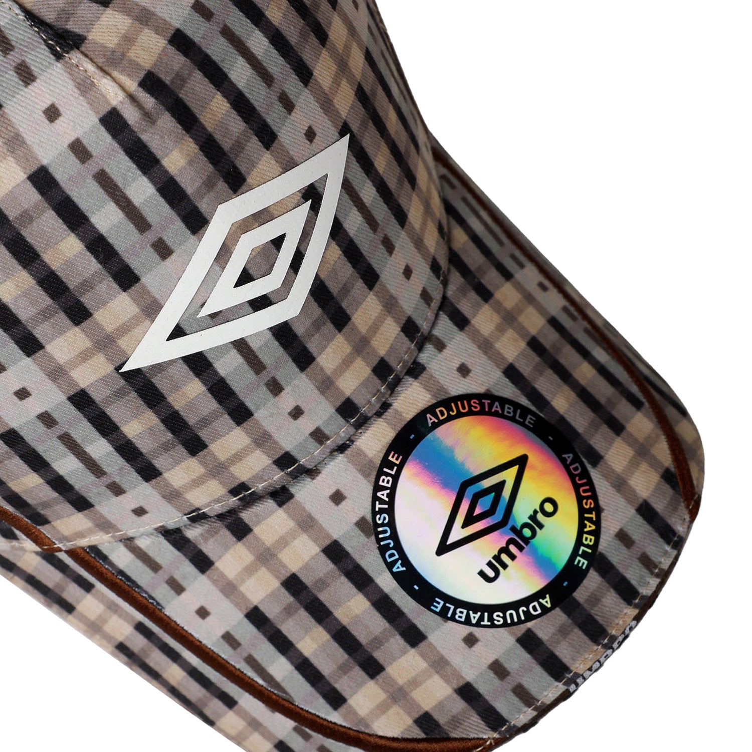 Beige - Side - Umbro Checked Logo Baseball Cap