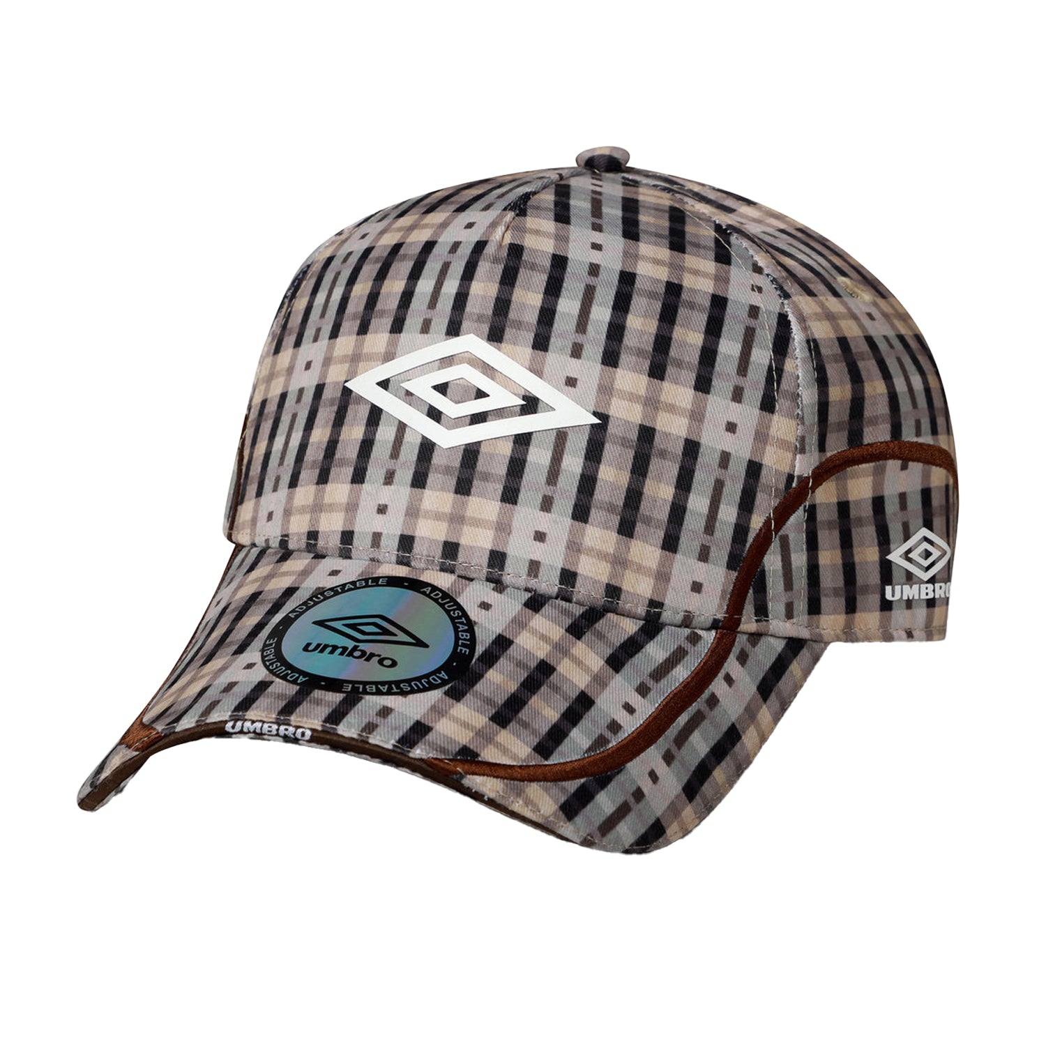 Beige - Front - Umbro Checked Logo Baseball Cap