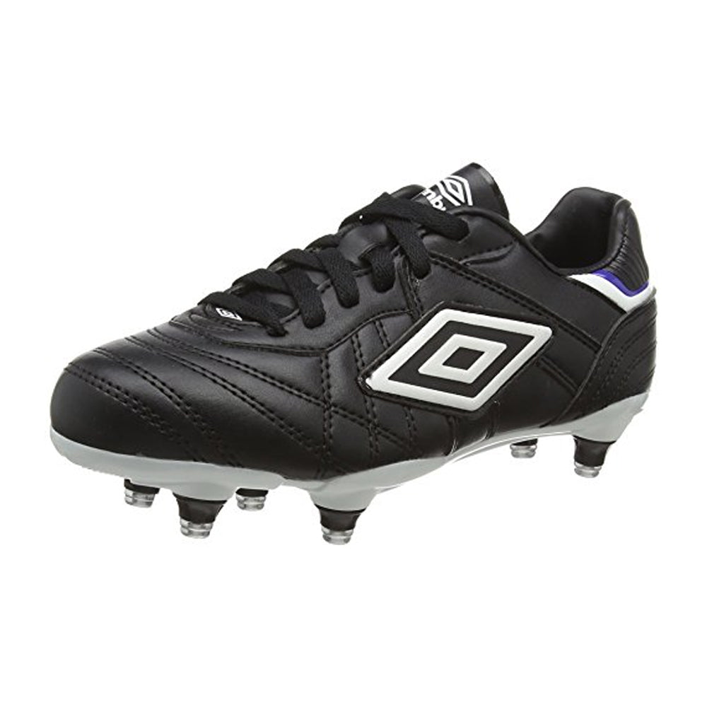 Black-White-Royal Blue - Front - Umbro Childrens-Kids Speciali Eternal Club Firm Ground Football Boots