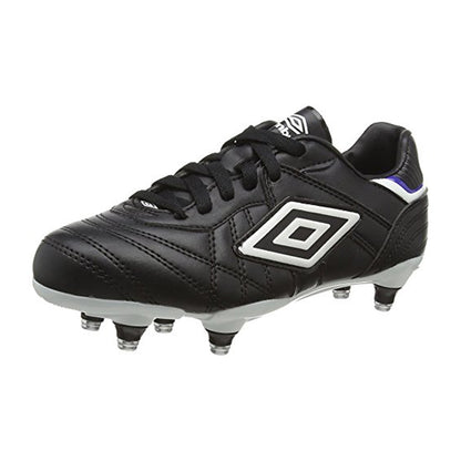 Black-White-Royal Blue - Front - Umbro Childrens-Kids Speciali Eternal Club Firm Ground Football Boots