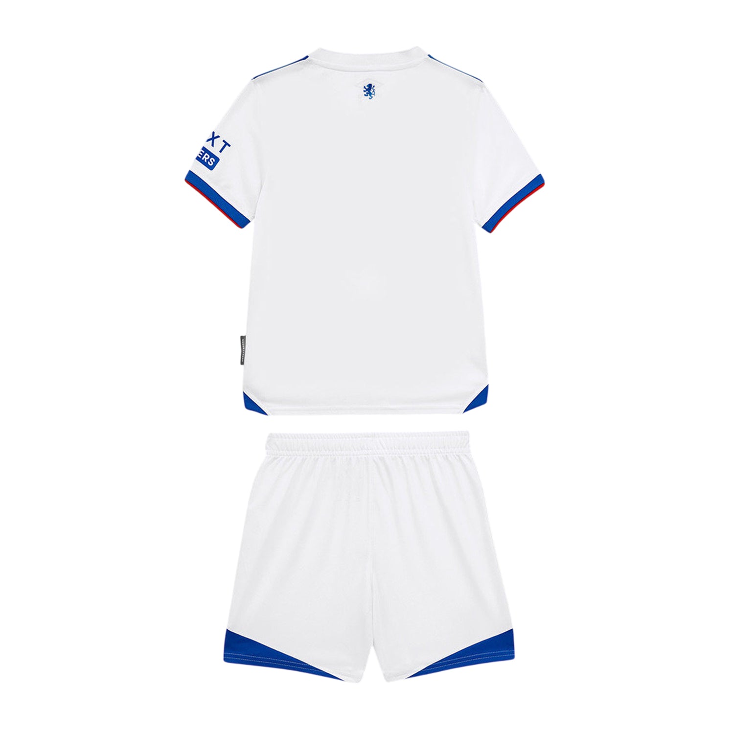 Brilliant White-Lapis Blue-Flame Scarlet - Back - Umbro Childrens-Kids 25-26 Rangers FC Away Kit
