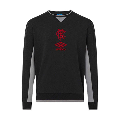 Caviar - Front - Umbro Mens Rangers FC Crew Neck Travel Sweatshirt
