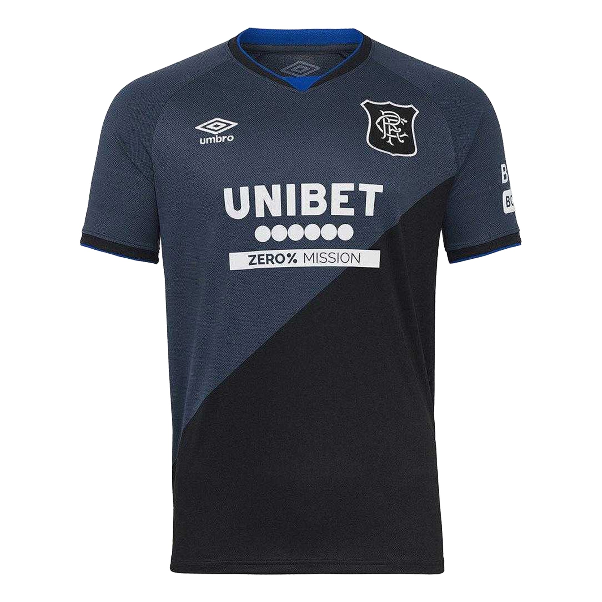Mood Indigo-Caviar - Front - Umbro Mens 25-26 Rangers FC Short-Sleeved Third Jersey