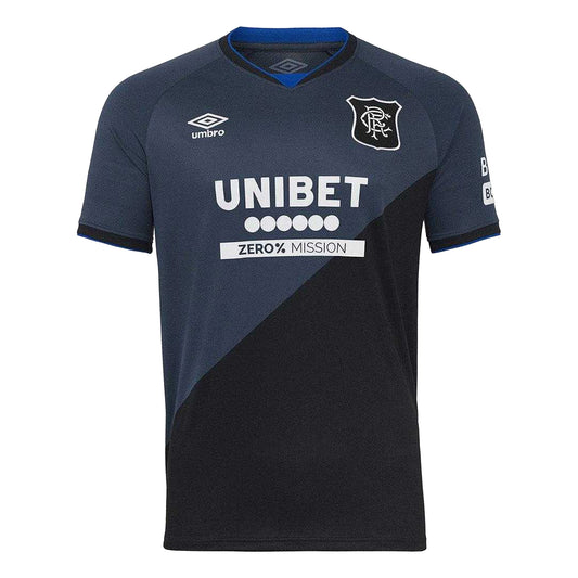 Mood Indigo-Caviar - Front - Umbro Mens 25-26 Rangers FC Short-Sleeved Third Jersey