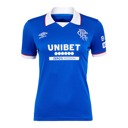 Lapis Blue - Front - Umbro Womens-Ladies 25-26 Rangers FC Short-Sleeved Home Shirt