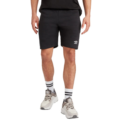 Black-White - Side - Umbro Mens Club Leisure Shorts