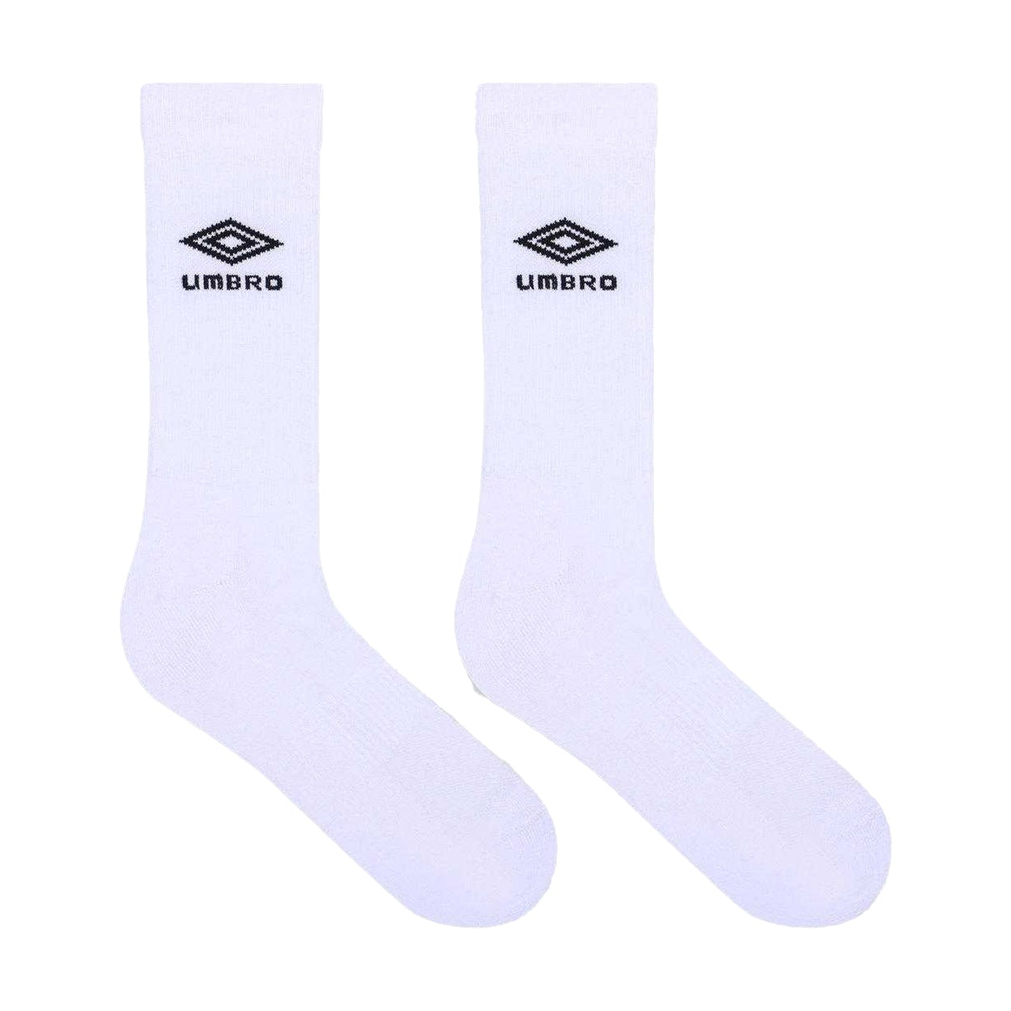 White-Black - Front - Umbro Mens Staple 1-2 Cushioned Terrycloth Sports Socks (Pack of 3)