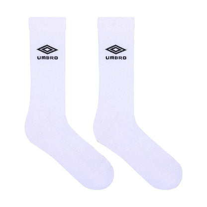 White-Black - Front - Umbro Mens Staple 1-2 Cushioned Terrycloth Sports Socks (Pack of 3)