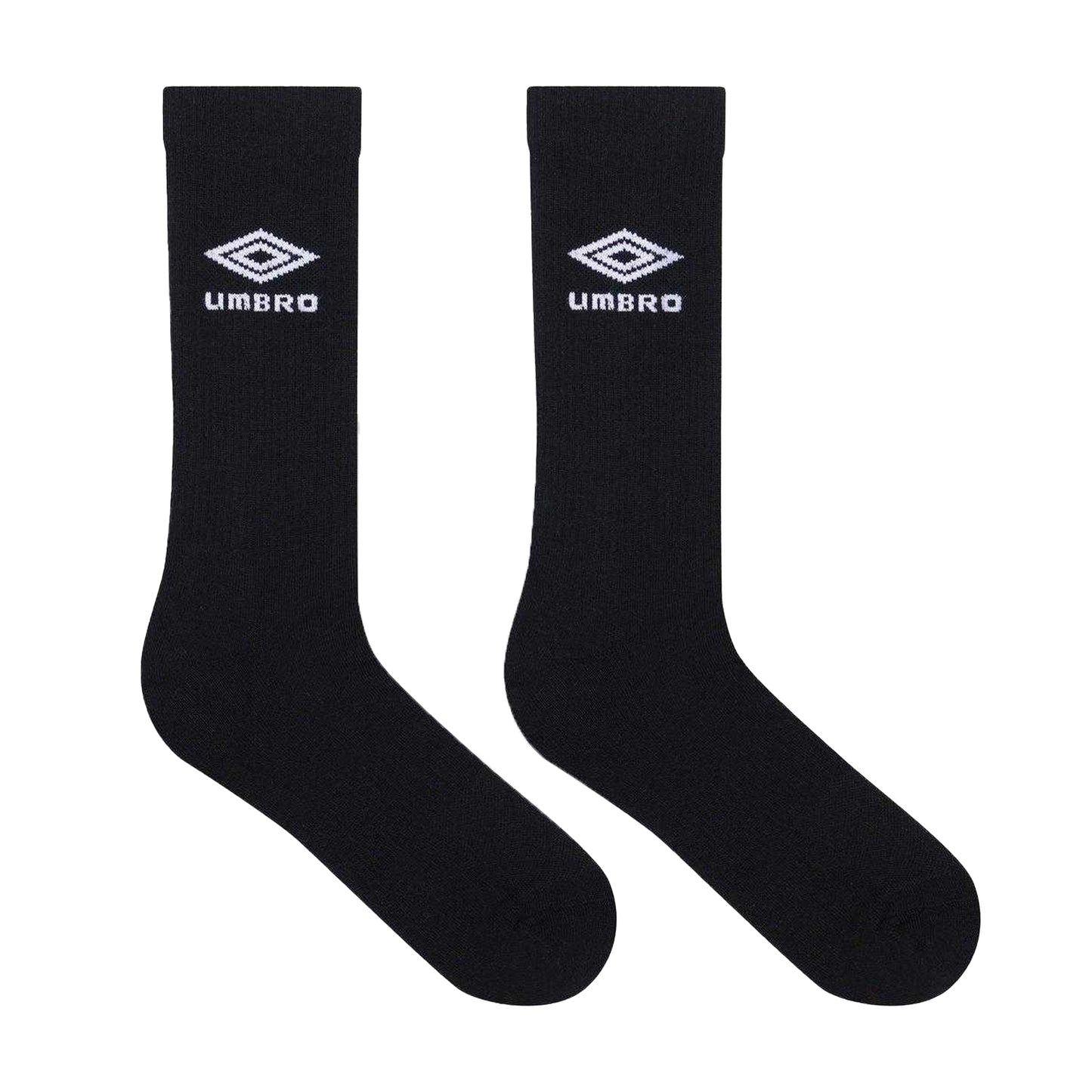 Black-White - Front - Umbro Mens Staple 1-2 Cushioned Terrycloth Sports Socks (Pack of 3)