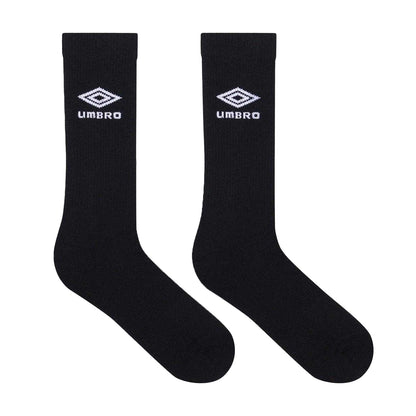 Black-White - Front - Umbro Mens Staple 1-2 Cushioned Terrycloth Sports Socks (Pack of 3)