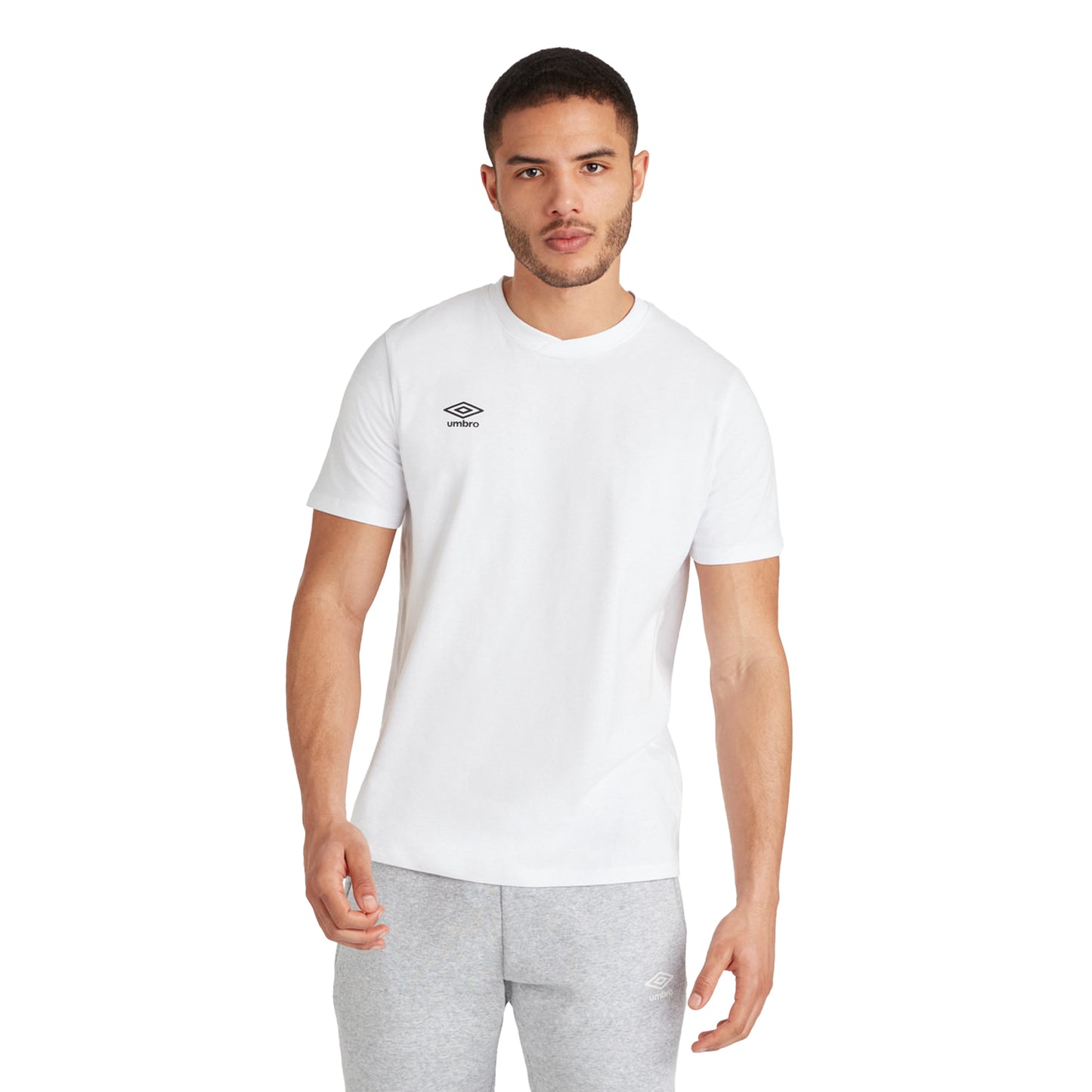 White-Black - Side - Umbro Mens Club Leisure T-Shirt