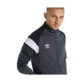 Carbon-Black-Brilliant White - Side - Umbro Childrens-Kids Knitted Jacket