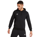 Black-White - Side - Umbro Mens Club Leisure Hoodie