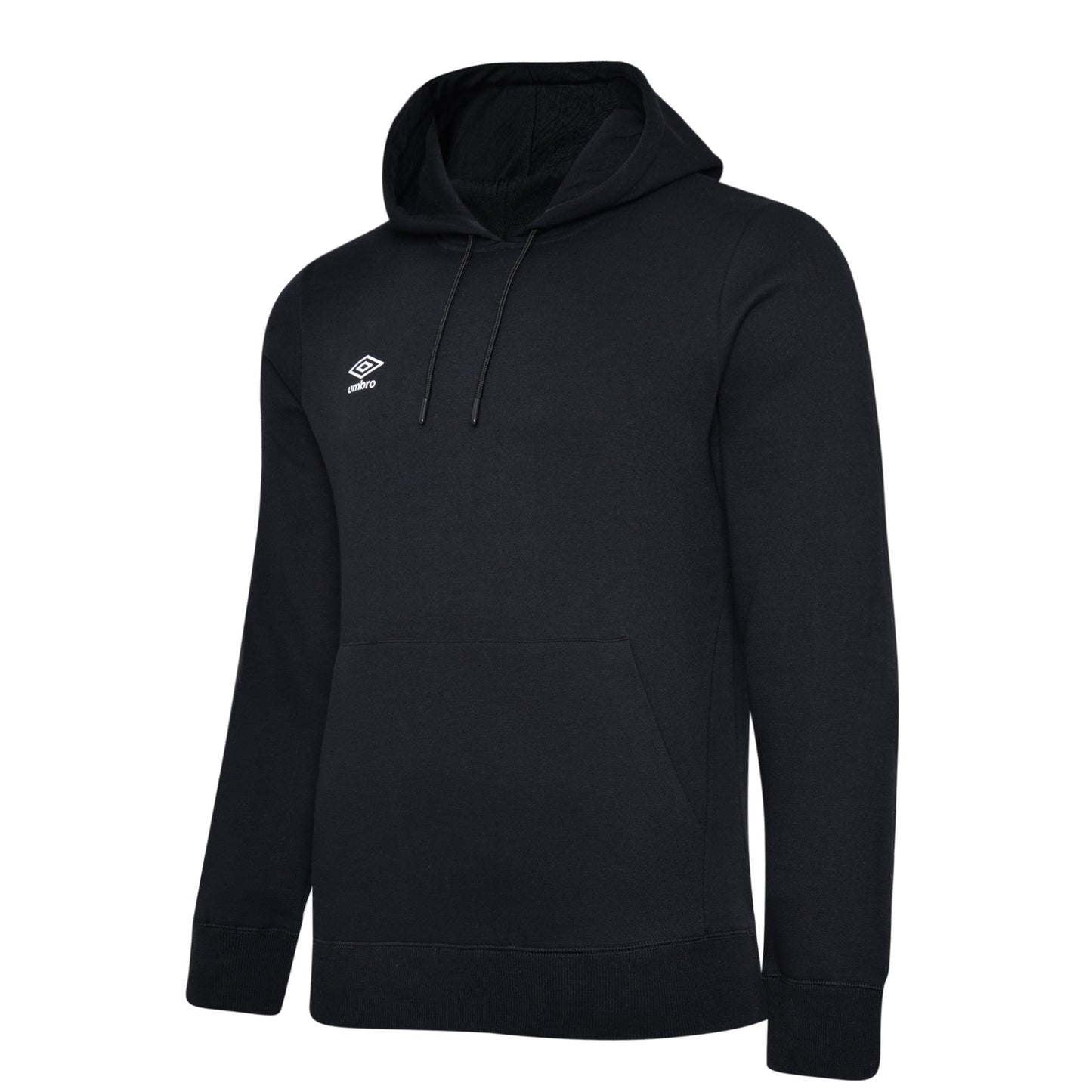 Black-White - Front - Umbro Childrens-Kids Club Leisure Drawstring Hoodie