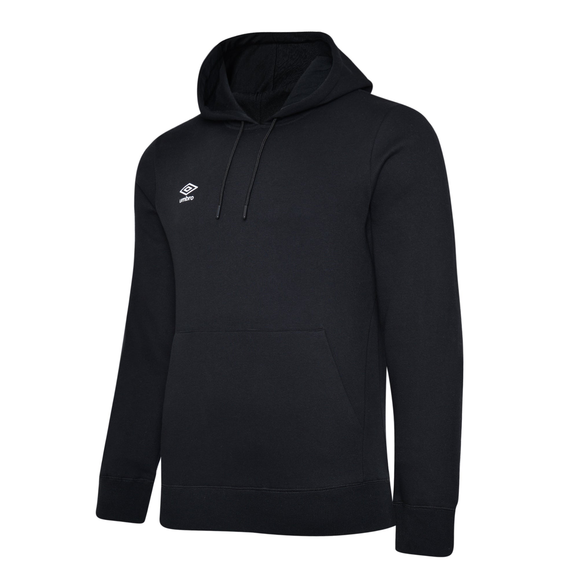 Black-White - Front - Umbro Childrens-Kids Club Leisure Drawstring Hoodie