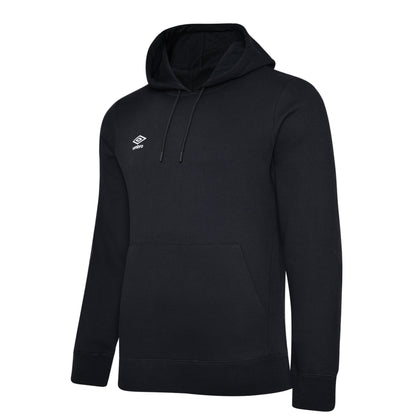 Black-White - Front - Umbro Childrens-Kids Club Leisure Drawstring Hoodie