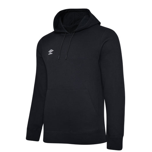 Black-White - Front - Umbro Childrens-Kids Club Leisure Drawstring Hoodie