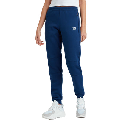 Navy-White - Side - Umbro Womens-Ladies Club Leisure Jogging Bottoms